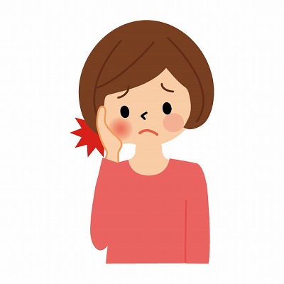 顎関節症の女性イラスト
